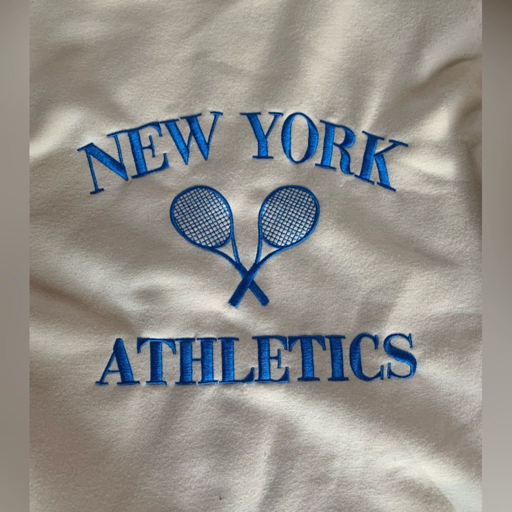 In Good State White New York Athletics Sweatshirt Jacket SZ Med